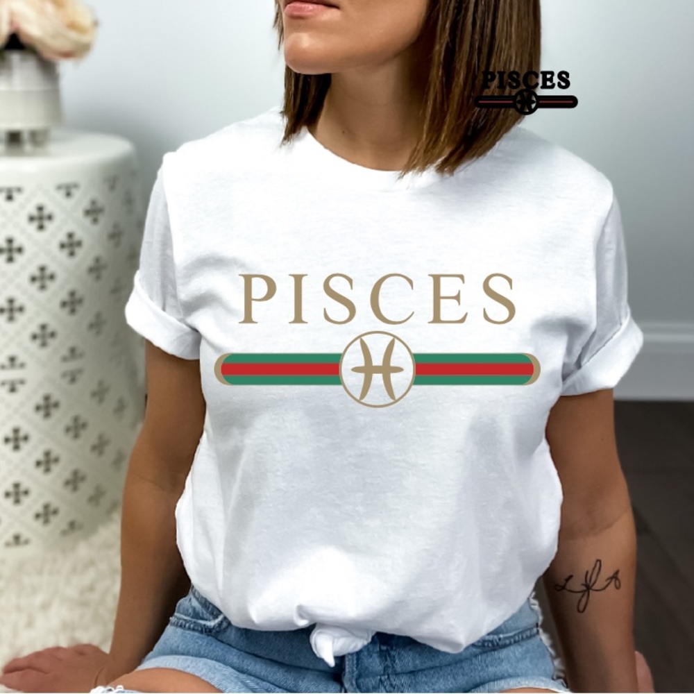 Pisces Zodiac White Tee